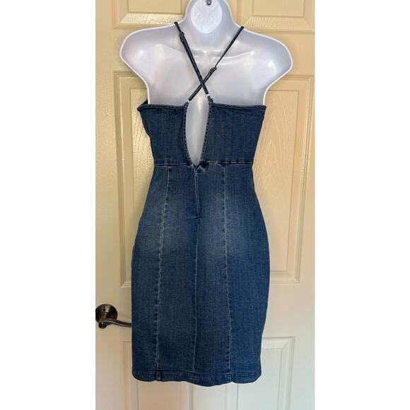 Active USA Denim Jean V-neck Dress - Picture 4 of 9